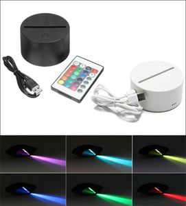 LED -lampbas RGB -lampor Touch Switch Modern svart USB -kabel fjärrkontroll nattljus akryllampor monterade baser hela9821284