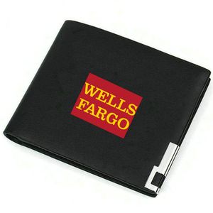 Wells Fargo wallet Rich Bank Badge purse Company Logo Photo money bag Casual leather billfold Print notecase