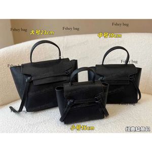 Belt Grained Nano Bag Black Handle Shoulder Crossbody Genuine Designer Woman Handbag Large Fashion Purse Tote