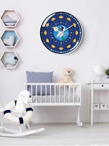 Wall Clocks 8/10 Inch Clock RoundTeaching For Kids Modern Design Silent Movement And Colorful Numerals Classroom