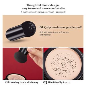 Foundation Mushroom Head Air Cushion Foundation Cream Concealer Beauty Cc Creme Moisturizing Oil Control Long-Lasting Nude Makeup Liqu Dhxfe