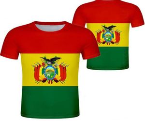 Bolivia T Shirt DIY Make Custom Numer Numer Bol Country Tshirt Bo Nation Flag Flag hiszpańsko -college'