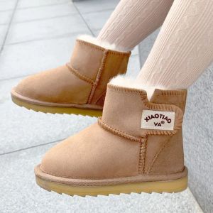 Outdoor BeckyWalk 2022 nuovi stivali invernali per ragazze ragazzi bambini stivali da neve caldi stivali per bambini in vera pelle antiscivolo pelliccia scarpe per bambini CSH733