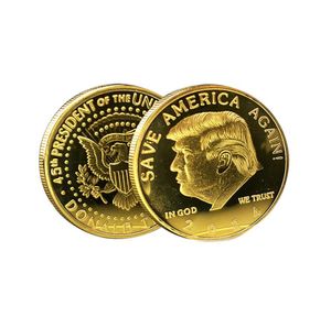 Moeda comemorativa de ouro e prata Trump 2024, artesanato, salve a América novamente, emblema de metal 2300459