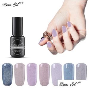 Nagelgel beau 8 ml polsk faux päls effekt lack semi permanent blötläggning av lycklig lack manikyr konst uv drop leverans hälsa skönhet sal oTesz