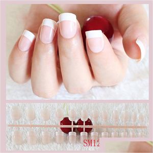 False Nails Timeless Classic French Nails Art Manicure Tan Artificial Nail Collection Färdig fling nagel Tips Drop Leverans HeA DHC7P