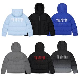 Trapstar Zipper Jacki Londyn Dekodowany z kapturem puffer 2.0 Autumn Zima gradient czarna kurtka haftowa termiczna z kapturem zimowa topy