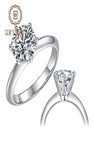 GEM039S BALLET Ring aus 18 Karat Weißgold, 1 Karat, 2 Karat, 3 Karat, runder Diamant-Solitär-Verlobungsring für Frauen 2202236769661