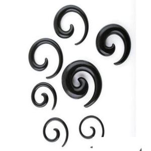 Plugs Tunnels Ear Tunnel P31 100Pcs Mix 8 Size Black Acrylic Body Jewelry Spiral Taper Plug6133605 Drop Delivery Dhzxt