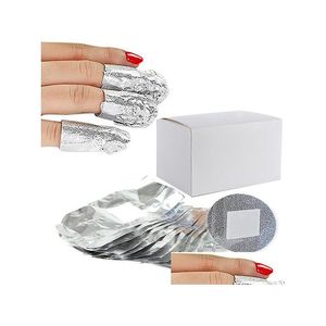 Equipamento de arte de unhas atacado-folha de alumínio embeber fora acrílico gel polonês envolve 100pcs entrega de gota salão de beleza dhwb8