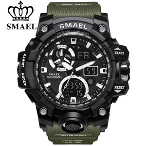 Marka Smael Sport zegarki dla mężczyzn Waterproof Shock Led Digital Watch Męski zegar na rękę Mężczyznę 1545C Big Mens Watches Milita229l