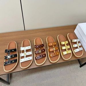 famous designer sandals branded shoes women's slippers thick soled luxury shoemaker women's shoes summer flat soled women's shoes white black pochette Celini SANDALS