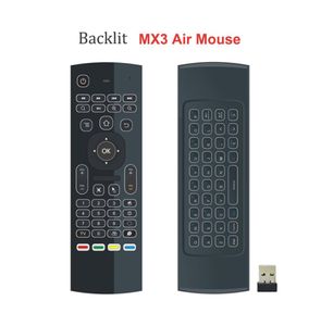 Mini tastiera retroilluminata MX3 Fly Air Mouse IR Learning Telecomando wireless a 6 assi da 24 GHz per Android TV Box PC Better5698007