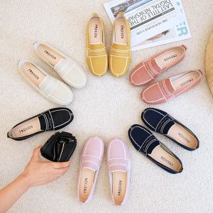 shoes Spring Summer Women Flat Shoes Vogue Breathable Knit Comfortable Soft Sole Round Toe Girl Slipon Casual Shoes Loafers Sandals