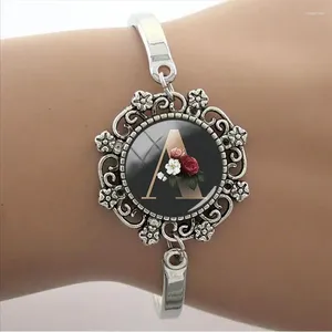 Charm Bracelets Special Offer Cartoon 26 Letters Po Printing Lace Bracelet Glass Dome Accessories Gifts Jewelry FHW01