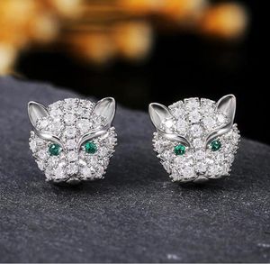 Choucong helt nya lyxsmycken 925 Sterling Silver Pave White Sapphire CZ Diamond Gemstones Party Leopard Earring Women Stud EA6708727