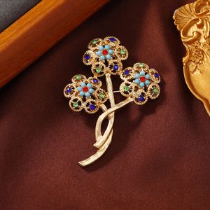 Broche Creative Caibao Series Crown, acessórios de suéter de pino de flores circulares vintage