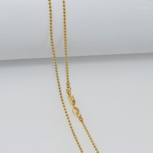 1 pçs colar cheio de ouro moda jóias grânulo bola link corrente 2mm colar 16-30 polegadas pingente chain1160m