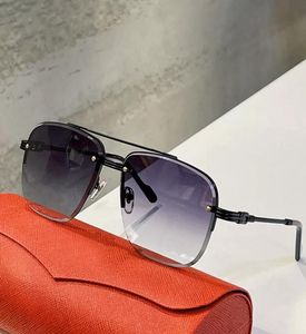 Herren-Sonnenbrille, Sport-Sonnenbrille, Herren, Metall, halber Rahmen, rechteckig, Brillengestelle, Anti-Blu-modisches Kleid, Sonnenbrille im europäischen Stil mit Box 8368221