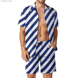 Fatos de treino masculino azul marinho branco blu Q240228