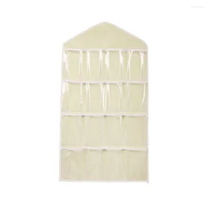 Storage Boxes 16Pockets Clear Hanging Bag Socks Bra Underwear Rack Hanger Organizer Clothes Bags Upgraded Foldable Fabric