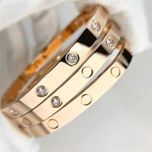 Designerschrauben Armband Mode Luxusschmuck Schmuck Armbänder 18K Roségold Silber Titanstahl Diamant Armreifen Nagel für Männer Frauen 17 18 19 20 Größe