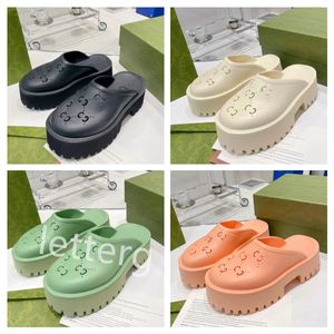 Hohle Hausschuhe mit Plattform, perforiert, Designer-Sandalen G, Luxus-Pantoletten, mehrfarbige, dicke Böden, Strand- und Sommer-Loafer, Bonbonfarben, flache Gummi-Slipper