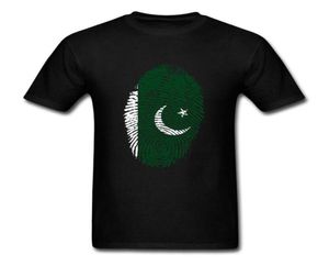 Retro Pakistan Flagge Fingerabdruck Kurzarm T-shirts Junge Casual Kleidung Reine Baumwolle Rundhals Men039s T Shirt Für Team1275834