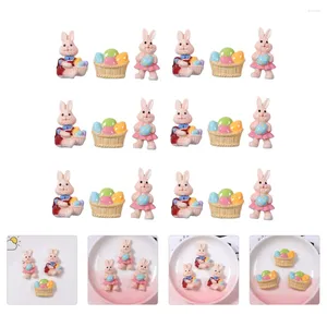 Garden Decorations 18 Pcs Easter Ornaments Adorable Craft DIY Decor Small Accessory Paper Cup Phone Case Resin Lovely Prop