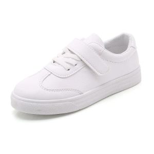 Scarpe per bambini da esterno Bambini Ragazzi Ragazze Sneakers Tinta unita Bianco Scarpe di tela per il tempo libero per bambini Scarpe per la scuola primaria Fondo morbido SSJ015