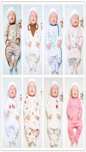 Saileroad karikatür sevimli hayvanlar baskılı bebek onesies yenidoğan ayaklı pijama roupa de bebes bebek pamuk tulum bebek kız kıyafetleri 25481493