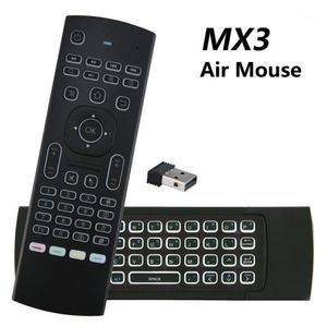 リモートコントロールMX3バックライトエアマウスT3スマートボイスコントロールMX3L 24G IR Android TV Box14810723用ワイヤレスキーボード学習