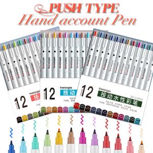 Markers 9/12pcs suit color press watercolor ballpoint pen handwritten newspaper graffiti sketch marker pen painting art markers