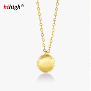 Korean Edition Frosted Circles Pendant Necklace Female S925 Sterling Silver Plated With K Gold Simplicity Fashion 240220