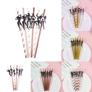 New 24Pcs Favors Bachelor Reusable Paper Bachelorette Decorations Naughty Hen Party Straws