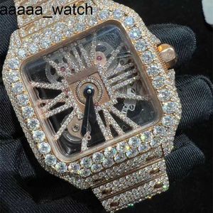 Carters Diamonds Watch Style Szkielet Vvs moissanite lodowany na ręce na rękę Pass Test eta luksusowe zegarki szafirowe