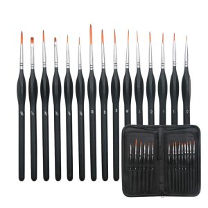 Epilators 15pcs Art Miniature Paint Brush Pen Set Nylon Hair Brushes for Acrylic and Oil Drawing Professional Watercolor Painting Tools