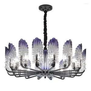 Ljuskronor modern belysning fixtur vardagsrum ljuskrona järnglas kristall hem e14 12w tricolor ljusrum/villa/hall
