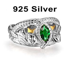 Lüks Yüzüklerin Efendisi 925 Sterling Gümüş Aragorn Ring of Barahir Lotr Alyans Moda Erkek Takı Fan Hediyesi Yüksek Kalite 9554386