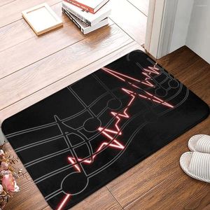 Carpets Music Pattern Art Bedroom Mat Notes Heartbeat Doormat Kitchen Carpet Outdoor Rug Home Decor