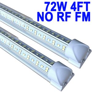 Confezione da 25 luci per negozio LED T8 4FT 72W 6500K luce diurna bianca collegabile NO-RF RM LED luci a tubo integrate con copertura trasparente, luci a barra LED per garage, banco di lavoro crestech