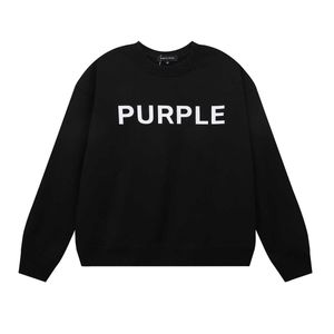 Mens Hoodie Luxury Brand Purple Man Trendy Purple Brand Letter Tryckt Loop Casual Loose Round Neck Hoodie för både män och kvinnor