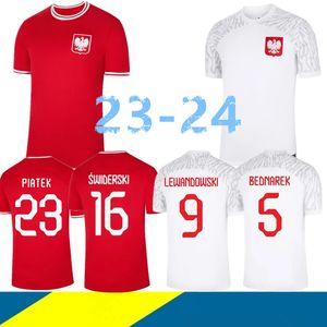 Polands 2022 Lewandowski Camisas de futebol Homens Crianças Kit Polonia 2023 Zielinski Milik Zalewski Szymanski Polonês Camisa de futebol Polen