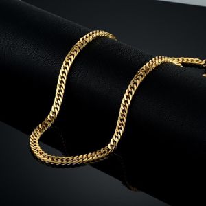 hela vintage lång guldkedja för män kedja halsband nya trendiga guld färg rostfritt stål tjock bohemiska smycken Colar hane 281b