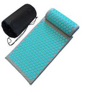 Massageador de relaxamento (aproximadamente 67*42cm) tapete de almofada de acupressão, alívio de dor nas costas, almofada de pico, tapete de massagem de acupuntura/travesseiro