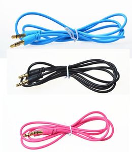 1m 3 stóp 35 mm kabel audio Mężczyzna do mężczyzn stereo samochodów przedłużenie samochodu audio kabel kolorowy dla iPhone'a 6s Sansung mp3 głośnik słuchawkowy CO1475821