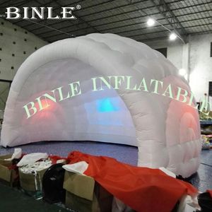 wholesale 5x4x3.5meters cost-effective half inflatable dome tent with led light bar and catering Kiosk for party wedding made in China