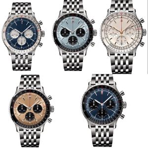 デザイナーウォッチ女性Navitimer 50mm OorologiメッキシルバーストラップファッションスクリューEW Factory Perfect Watchesフォーマルパーティーラグジュアリーウォッチ男性