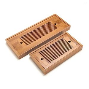 Tea Trays Chinese Set Room Tray Water Fu Drain Drawer Board Bamboo Table Home Kung