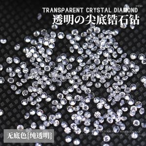 Tırnak Sanat Dekorasyonları 100 PCS ışıltılı küçük yuvarlak keskin zirkon 0.9-4mm açık şeffaf Nake Diamond Rhinestones Manikür Takmaları